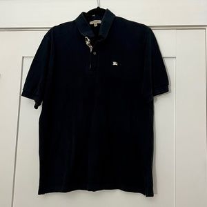 Burberry Black Men's Polo Collared Short Sleeve Shirt